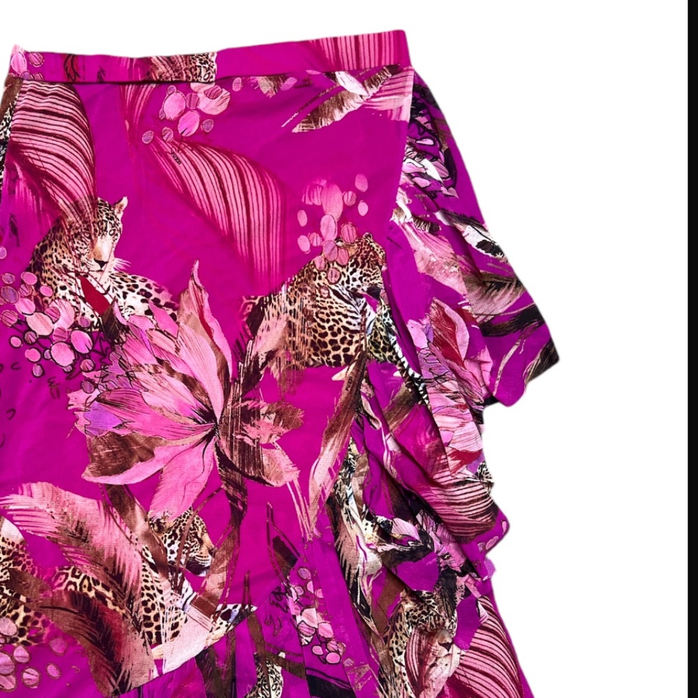 Fuzzi leopard & floral print azalea skirt size L - Picture 6 of 6